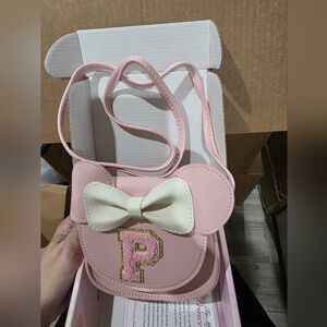Charming Pink and White Kids Mouse Ear And Bow Bag